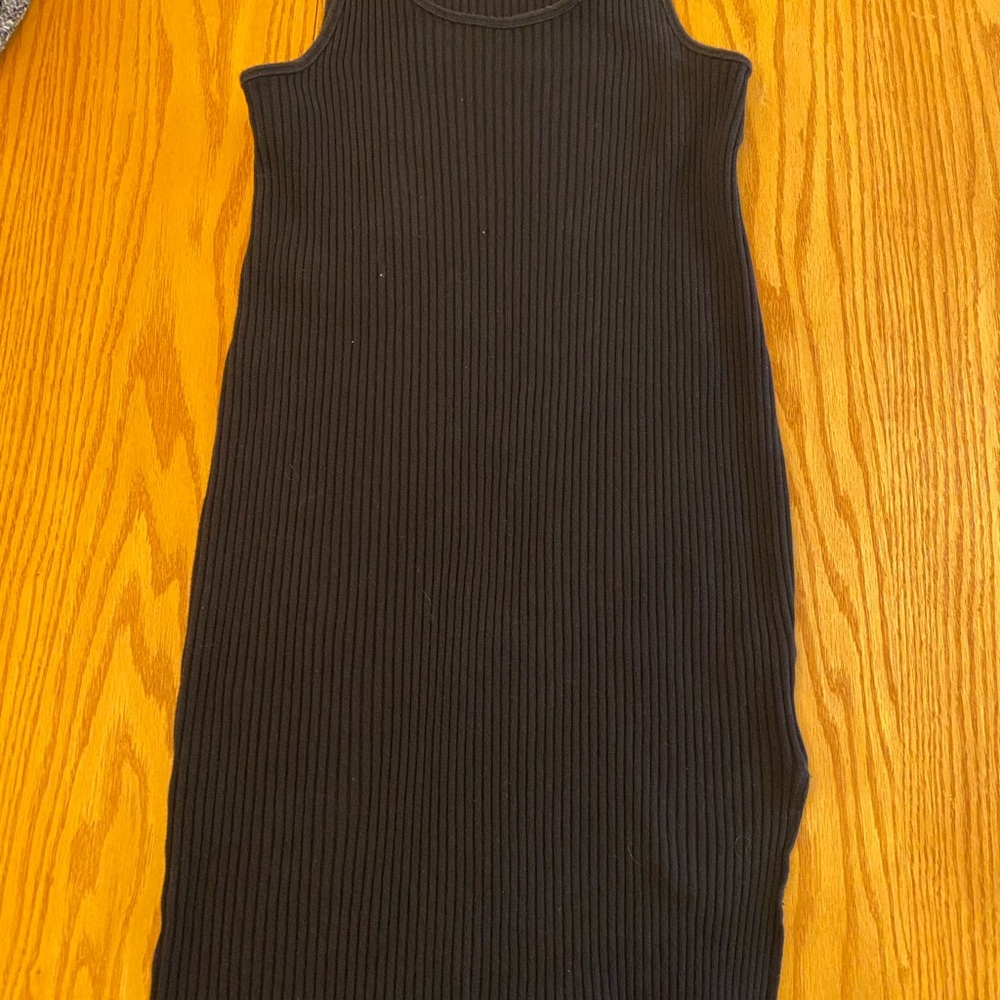 GAP Black Ribbed Maternity Midi Dress